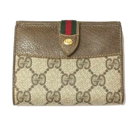 Gucci Sherry Line Compact Wallet GG Pattern Brown - Picture 1 of 10